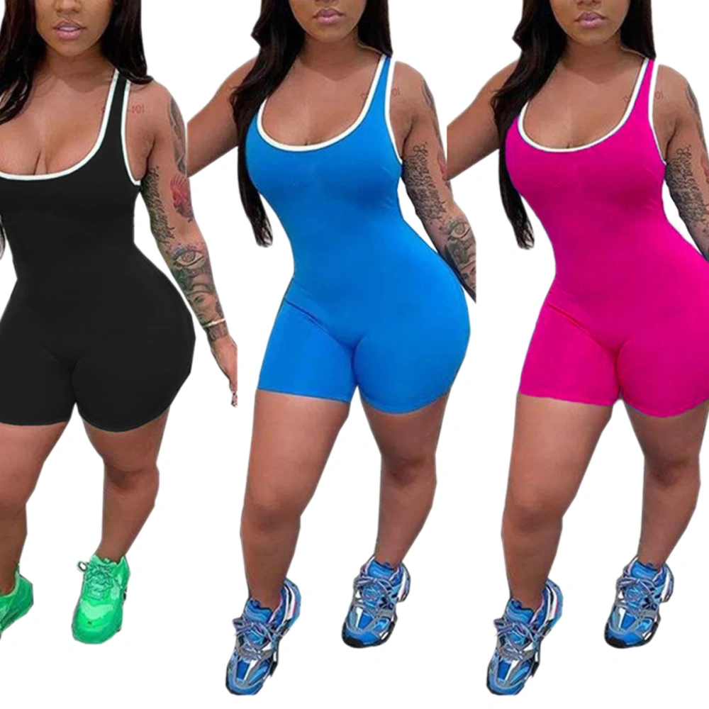 Female Tight Fitting Jumpsuit, Sleeveless Fitness Sports Workout Wear Rompwer