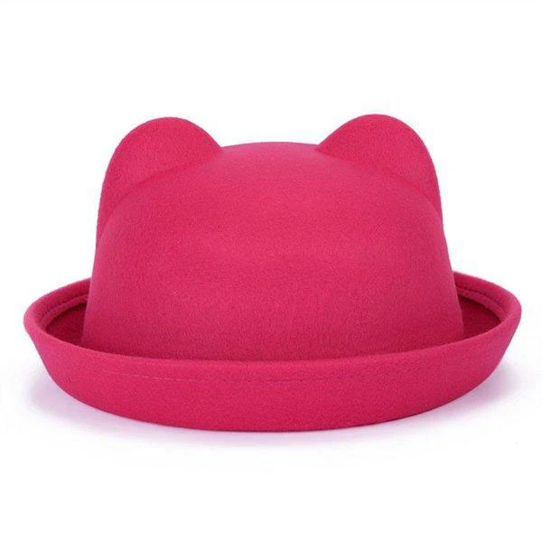 Baby Hat, Kids Solid Color Peaked Cap Woolen Hat Earmuffs Hat