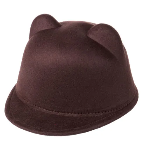 Baby Hat, Kids Solid Color Peaked Cap Woolen Hat Earmuffs Hat