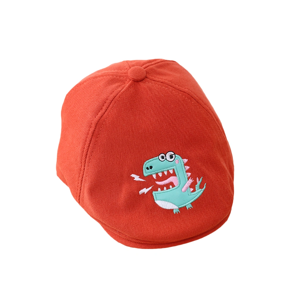 Toddler Newsboy Beret Cap, Cartoon Dinosaur Embroidery Gatsby Flat Cap