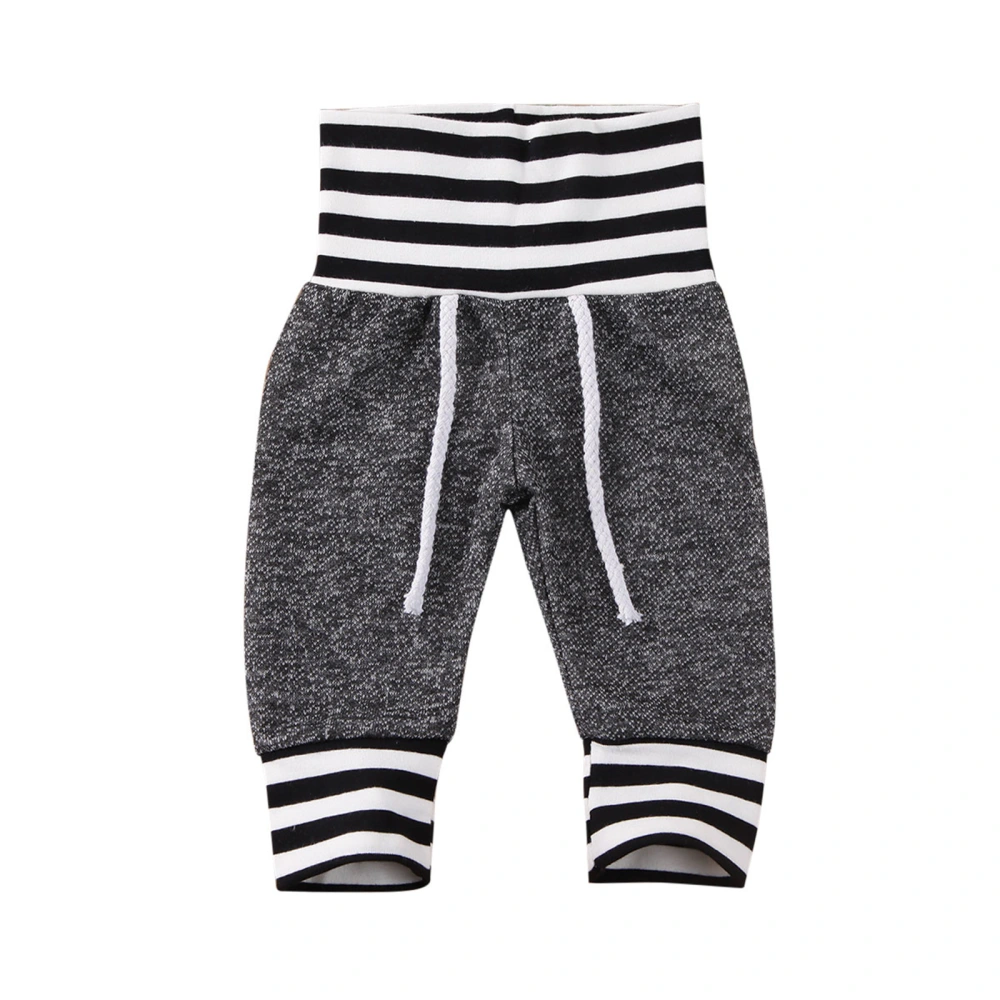 Newborn Baby Long Pants Striped Print Drawstring Leggings Trousers