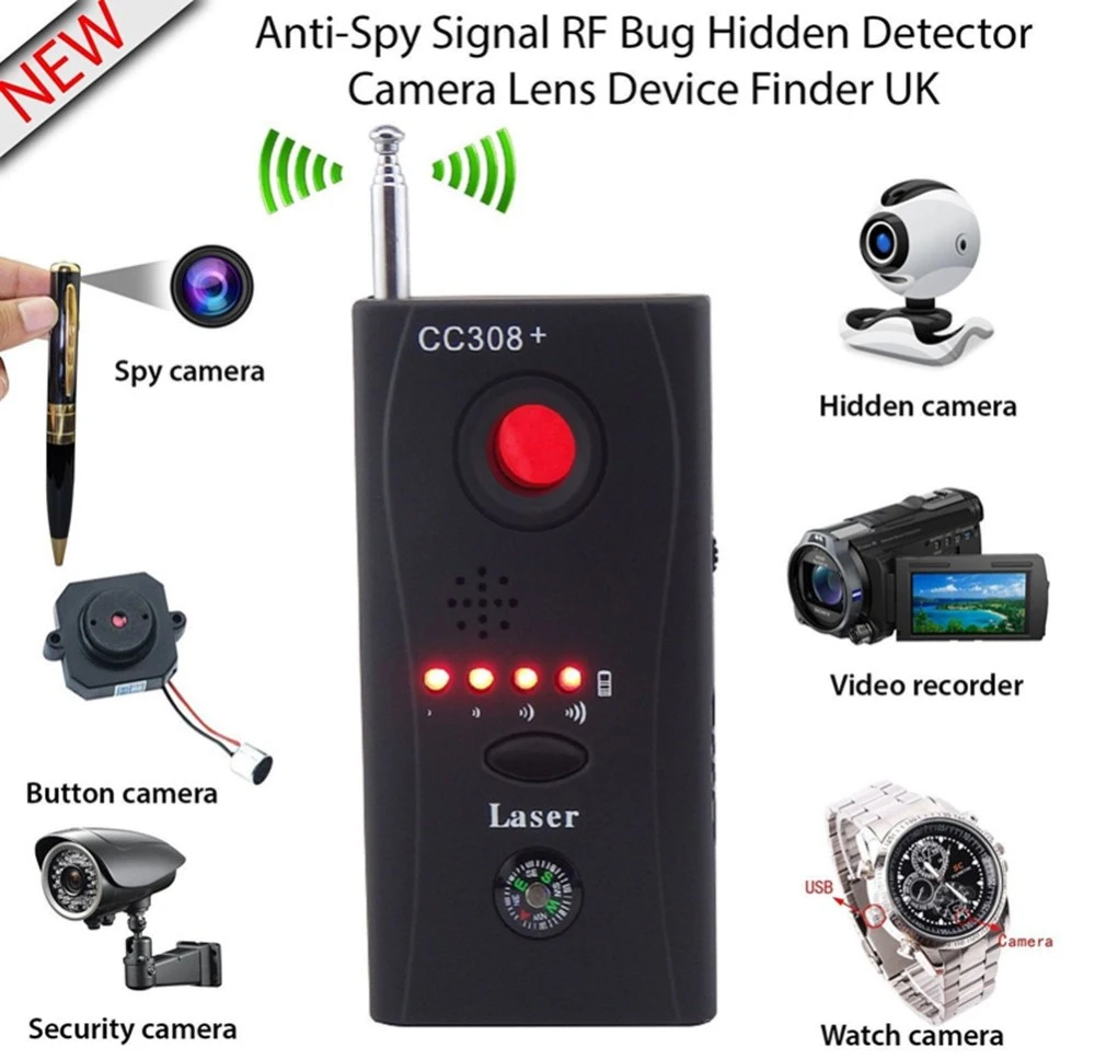 Anti Hidden Camera Detector, GSM Audio Bug Finder, GPS Signal Lens RF Tracker
