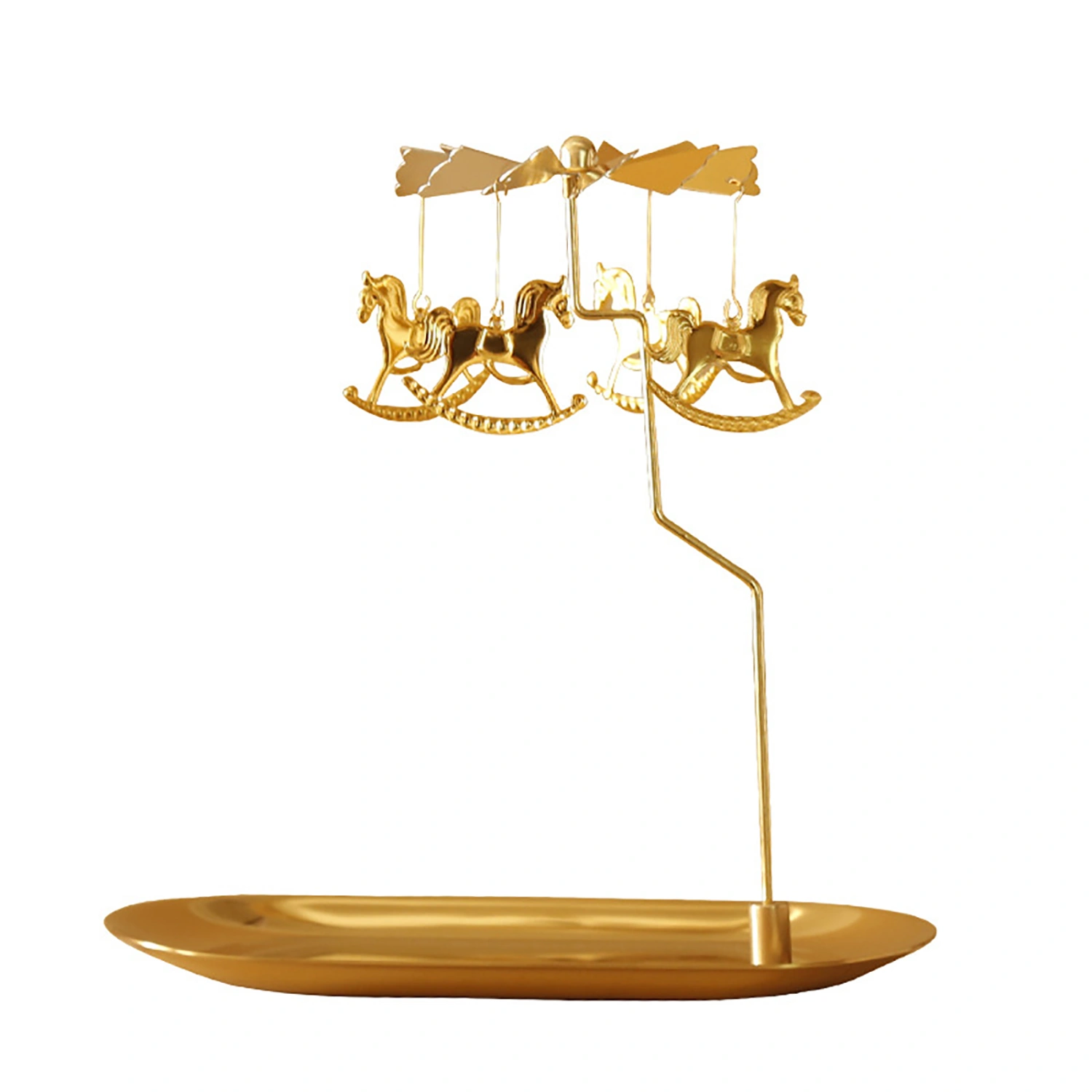 Metal Candle Holder, Automatic Rotating Candlestick Decorative Ornaments