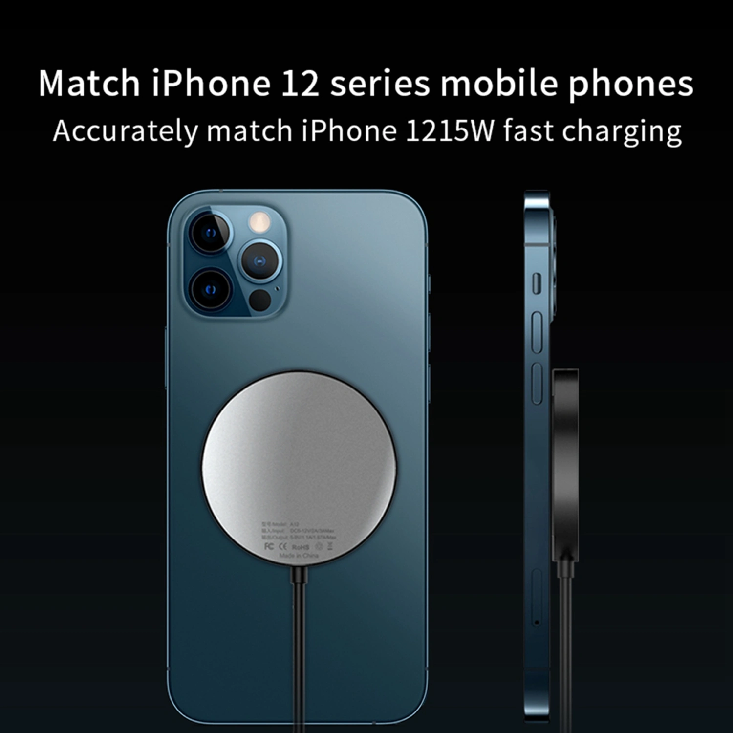 Magnetic Wireless Charger, Smartphone Wireless Fast Charger for iPhone 12