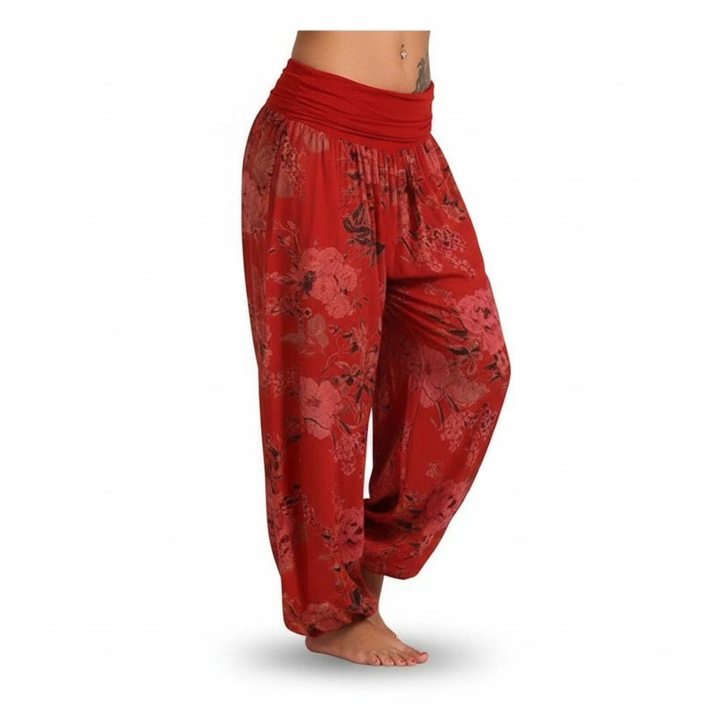 Women Loose Casual Harem Pant Floral Print Holiday Yoga Pants