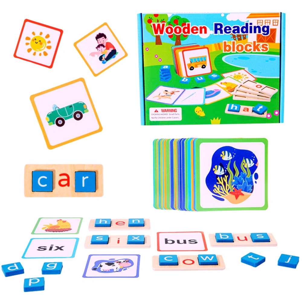 Wooden Short Vowel Reading Letters Sorting Spelling Games Toy Gift