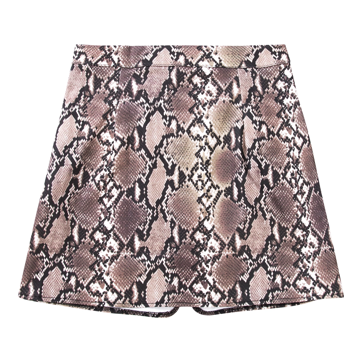 Women’s Snakeskin Print Bag Hip Skirt High Waist Front Zipper Skirt