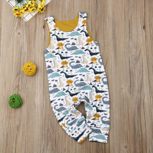 Baby’s One-piece Bodysuit, Sleeveless Button Crotch Printed Bodysuit