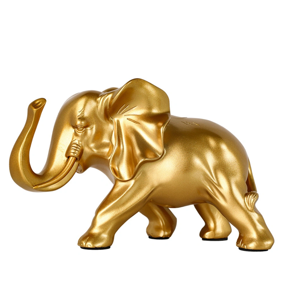 Elephant Statue Decor Resin Elephant Figurines with Trunk up Ornaments