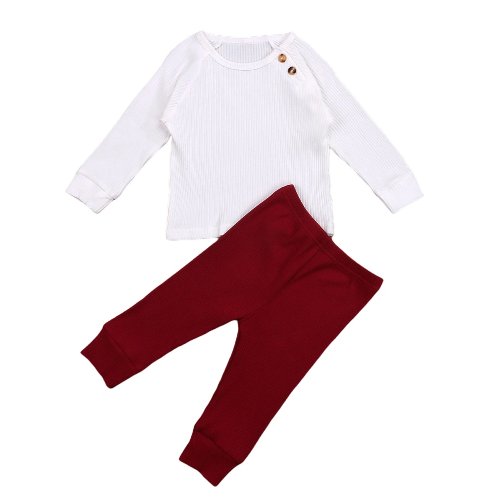 Baby Girls Boys Autumn Clothes Set Long Sleeve O-neck Tops+ Long Pants