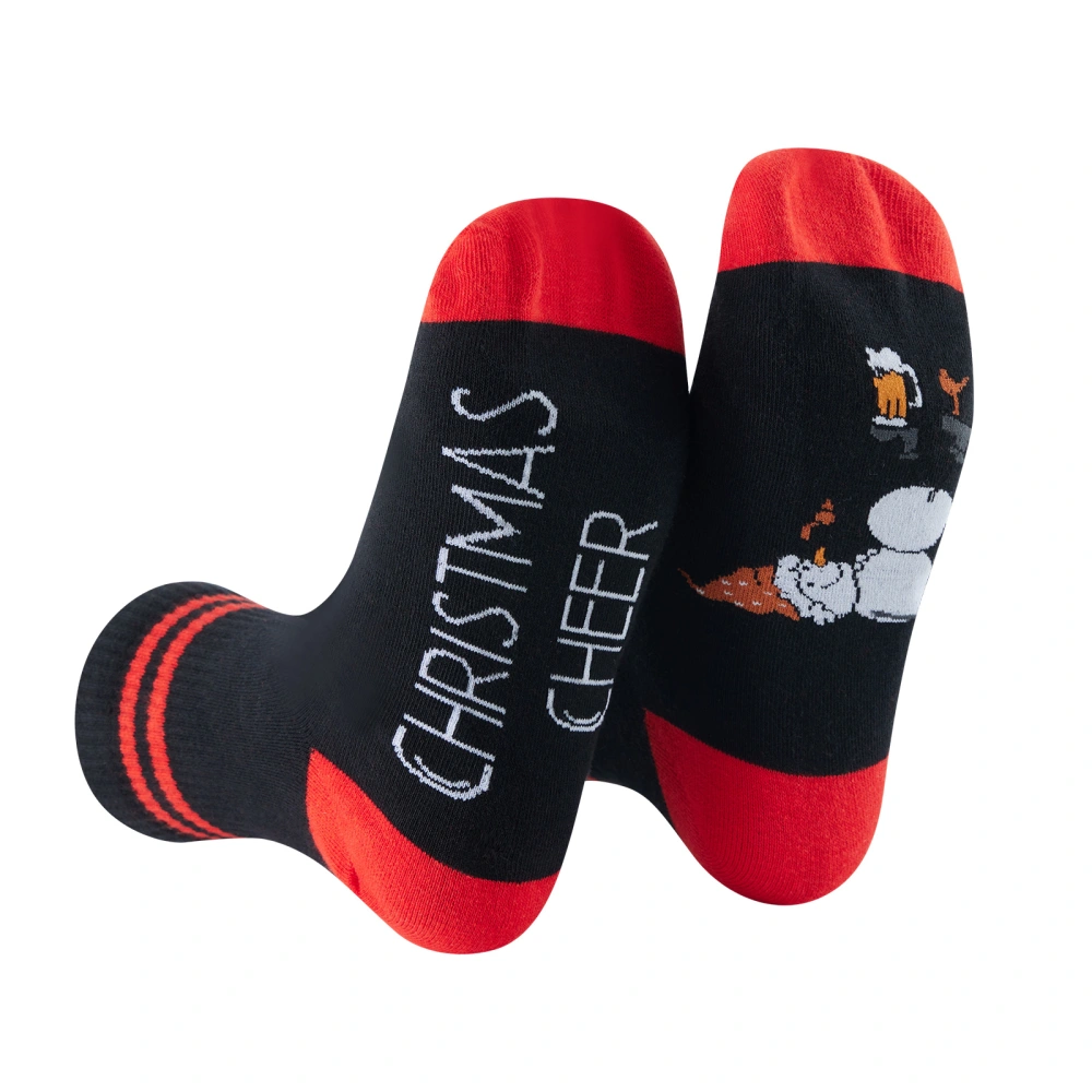 Cute Christmas Socks for Women/Men, Letter Snowman Print Socks