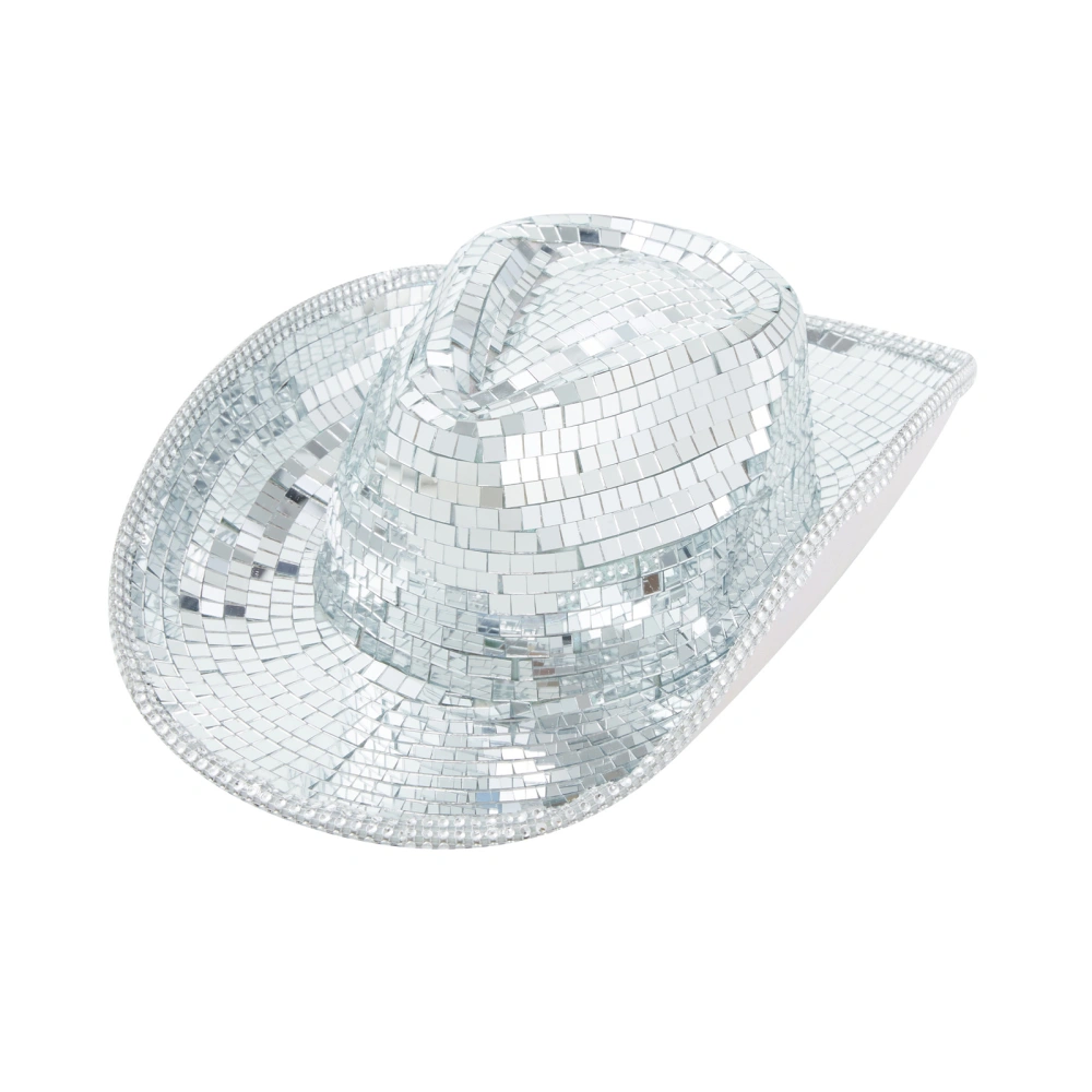 Disco Ball Cowboy Hat Sequin Sparkling Cowgirl Cap Party Costume