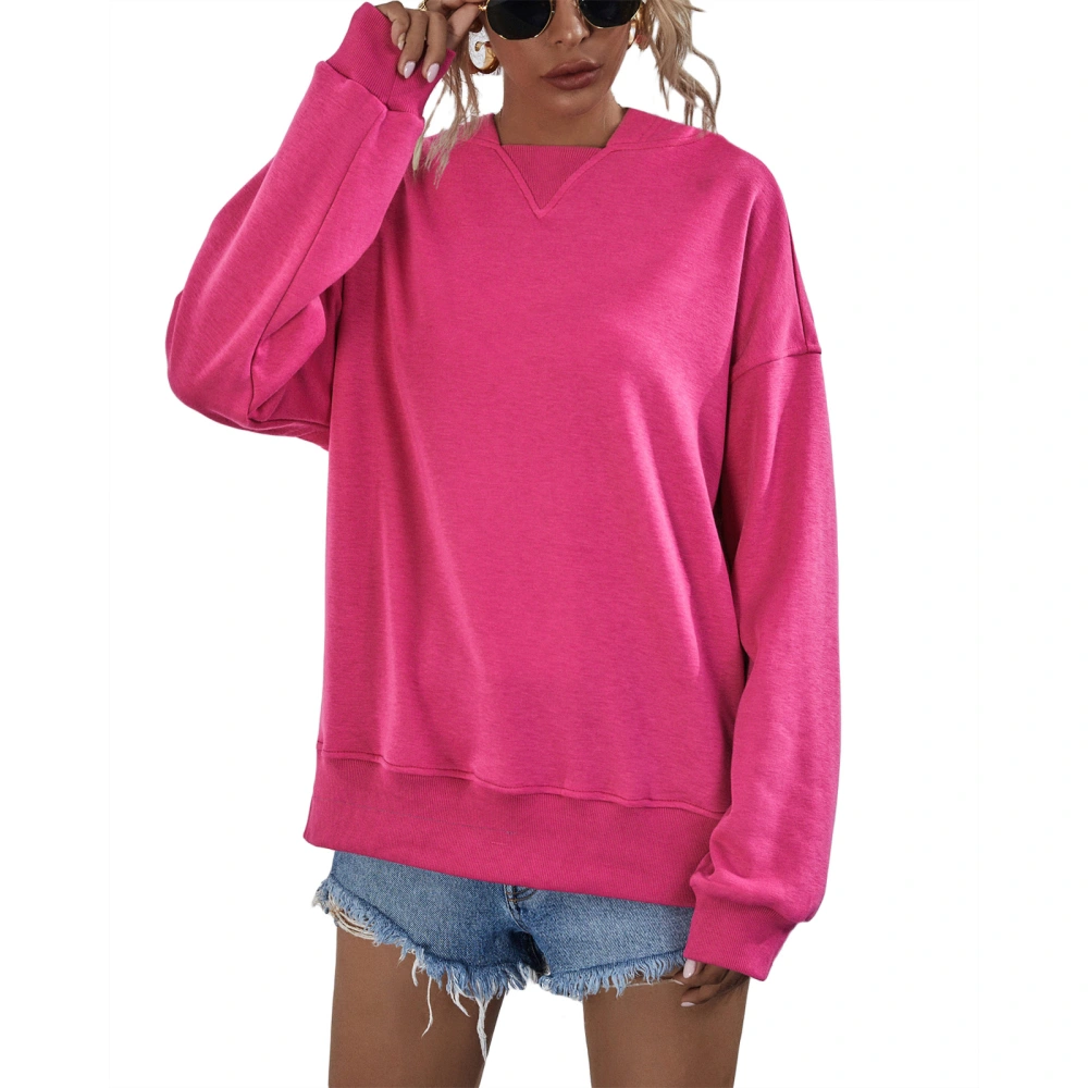 Women’s Fashion Solid Color Loose Long-sleeved Fleece Hoodies