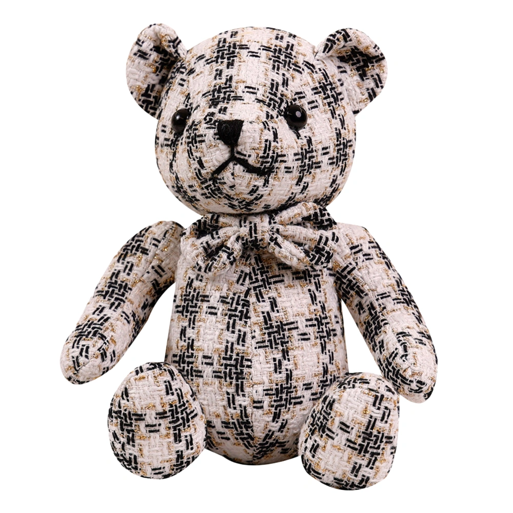 Bear Stuffed Animal, Soft Bear Doll Plush Toy Tweed Stuffed Animal