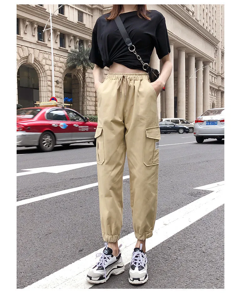 Women Leisure Long Pants, Solid Color High Elastic Waist Trousers