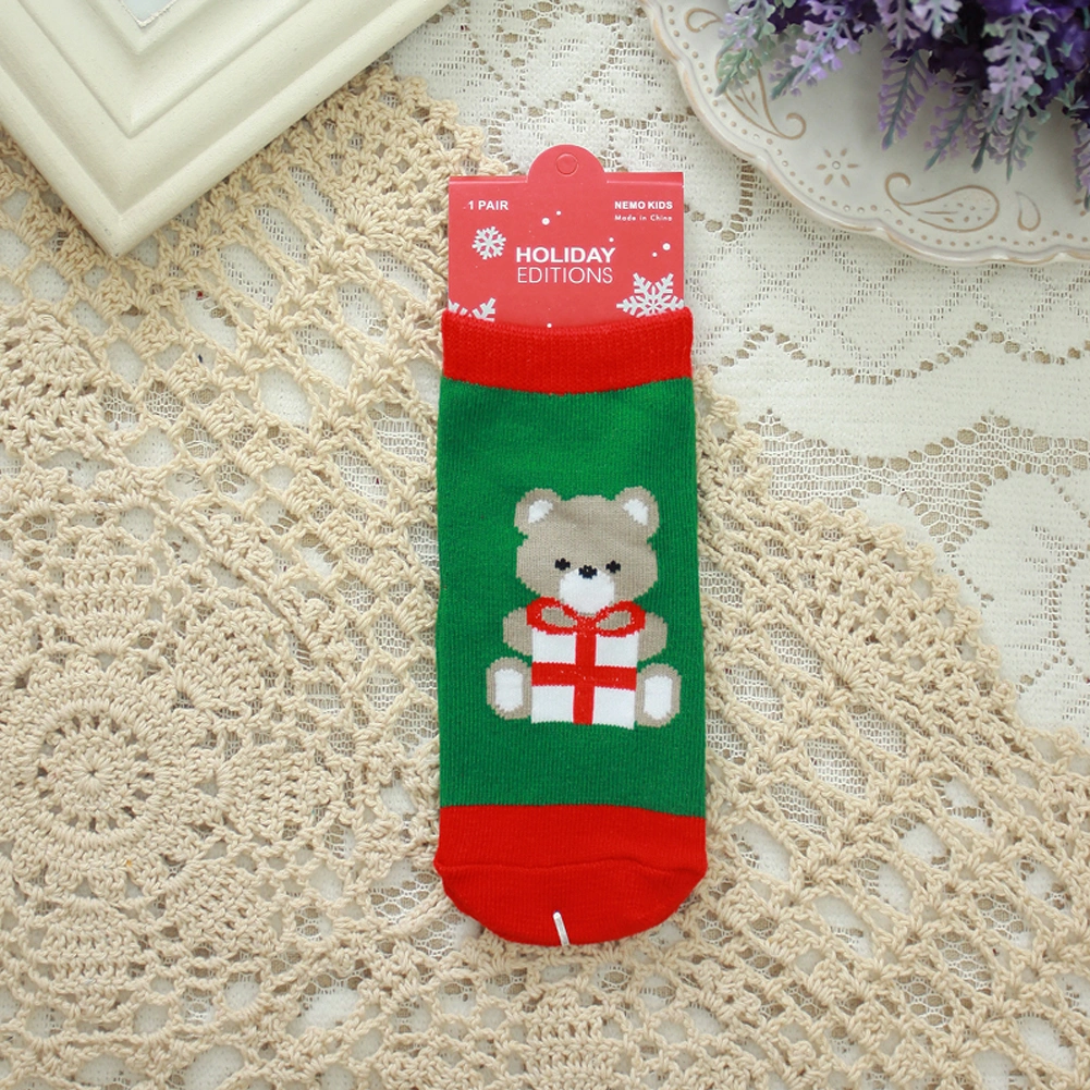 Baby Socks Soft Non-slip Cartoon Bear Gift Printing Knitted Socks