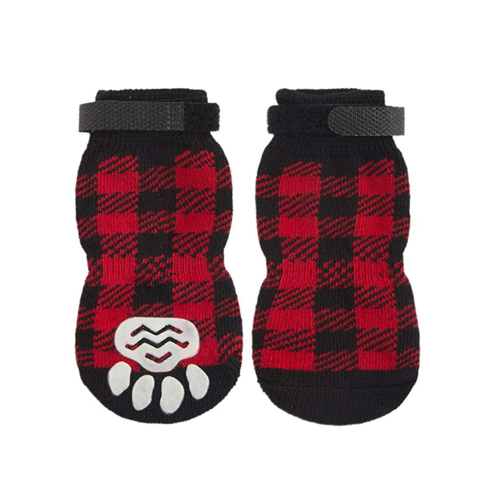 Christmas Winter Anti-Slip Dog Socks with Grips, Pet Paw Protector