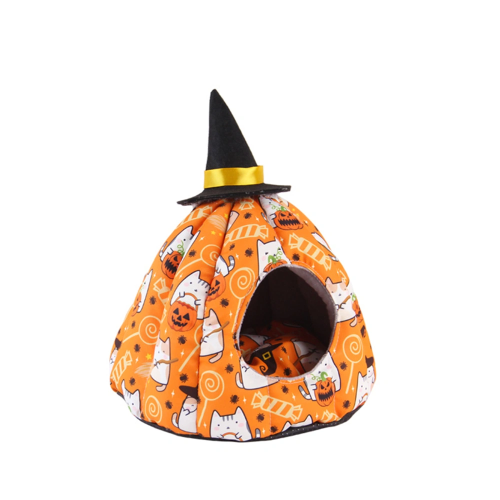 Halloween Small Pet House, Soft Pumpkin Witch Hat Hamster Home