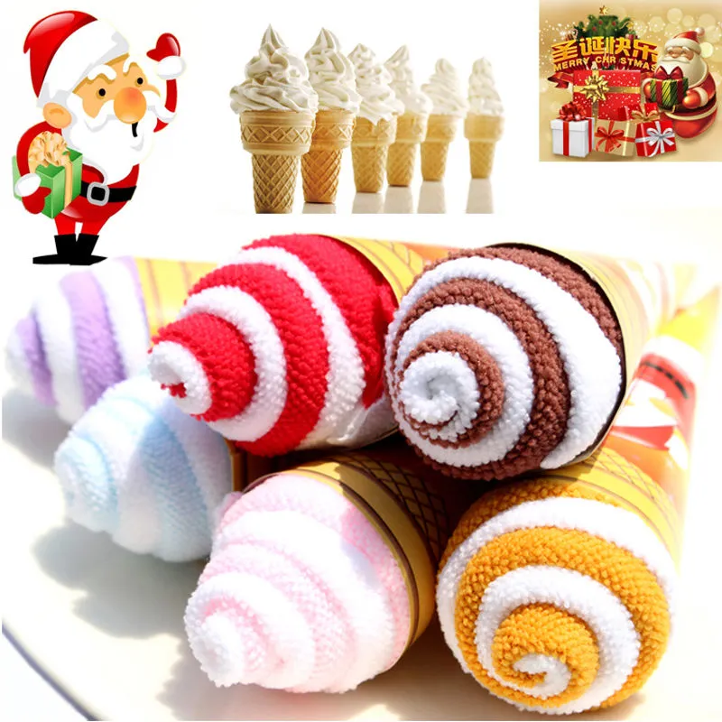 Soft Fiber Cotton Children Towels Cute Cream Cone Cute Wedding Party Gift