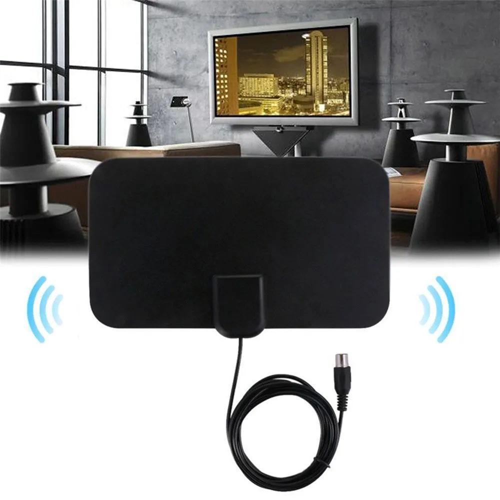 Indoor Amplified TV Amplifier HDTV, 50 miles Flat HD TV Antenna