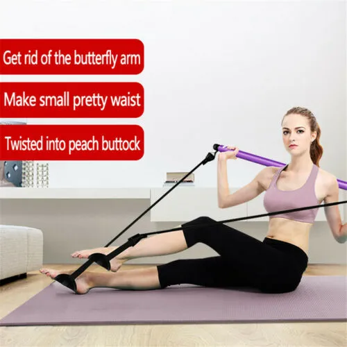 Home Yoga Fitness Resistance Bands Portable Pilates Rubber Lever with Foot Loop