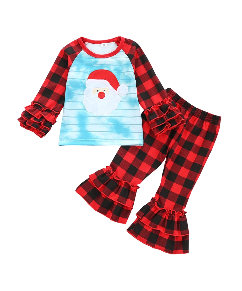 Toddler Girls 2 Pcs Christmas Shirt Tops + Flared Long Pant Clothes