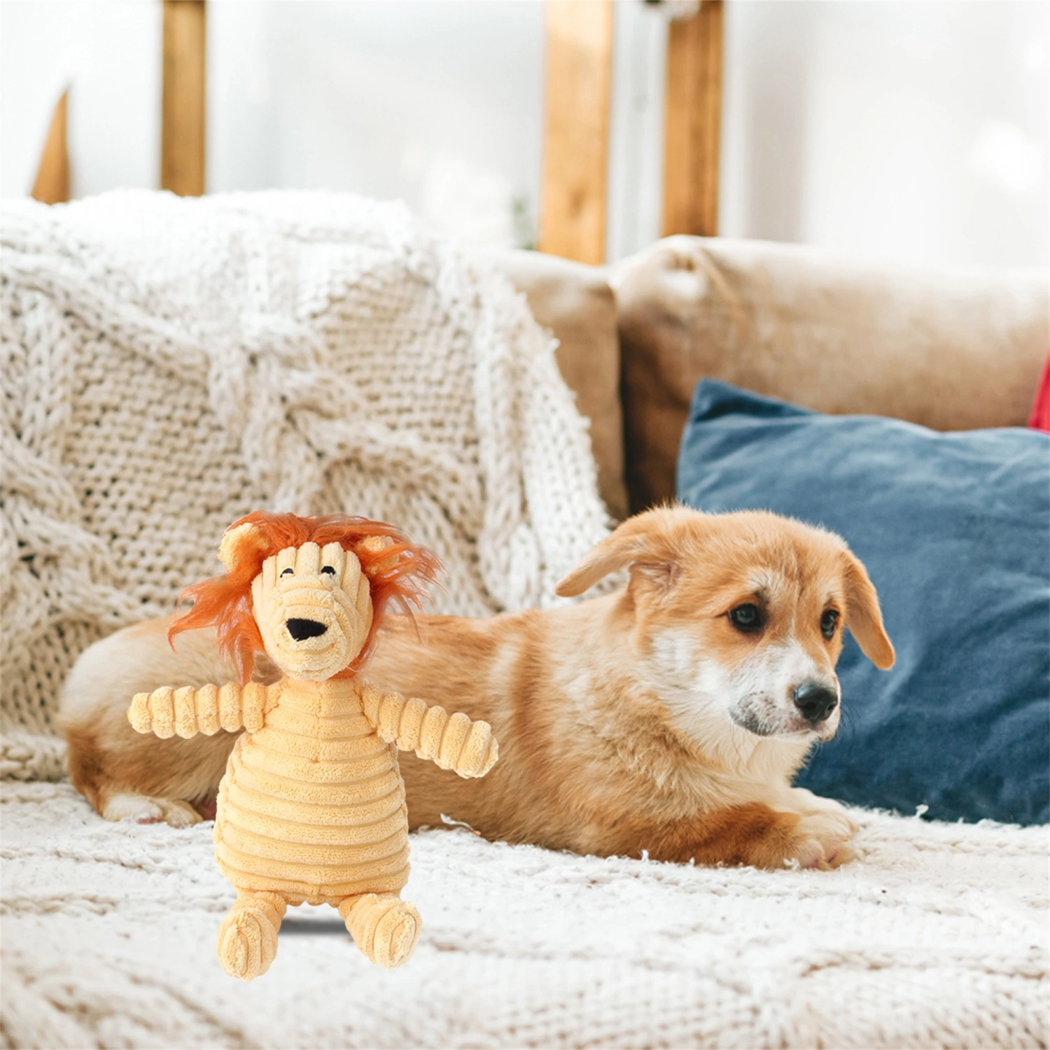 Pet Extra Long Soft Plush Toy Body Squeaky Chew Toys for Dogs