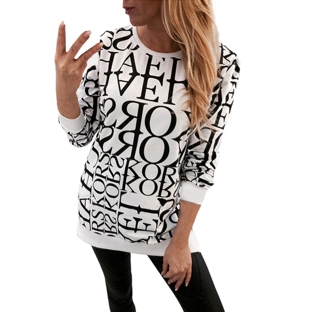 women letter printed shirts,long sleeve letter tops