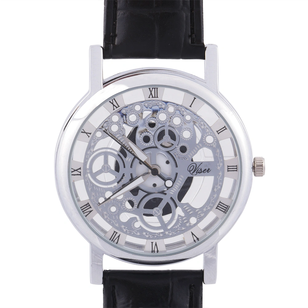 Men Wristwatch Mechanical Skeleton Stainless Steel Watch Army Sport Watches