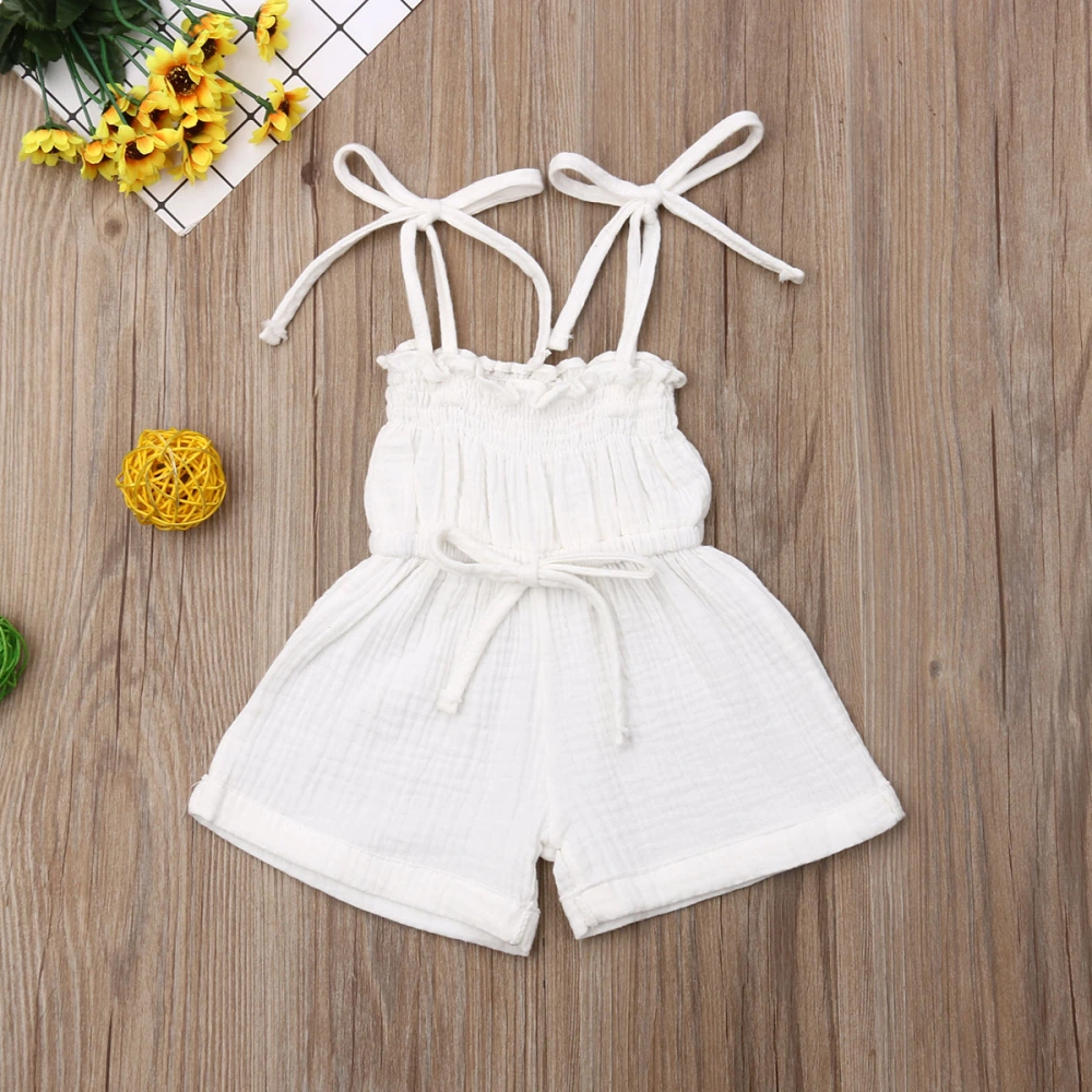 Stylish Toddler Kid Girls Loose Pure Strap Jumpsuit for Summer