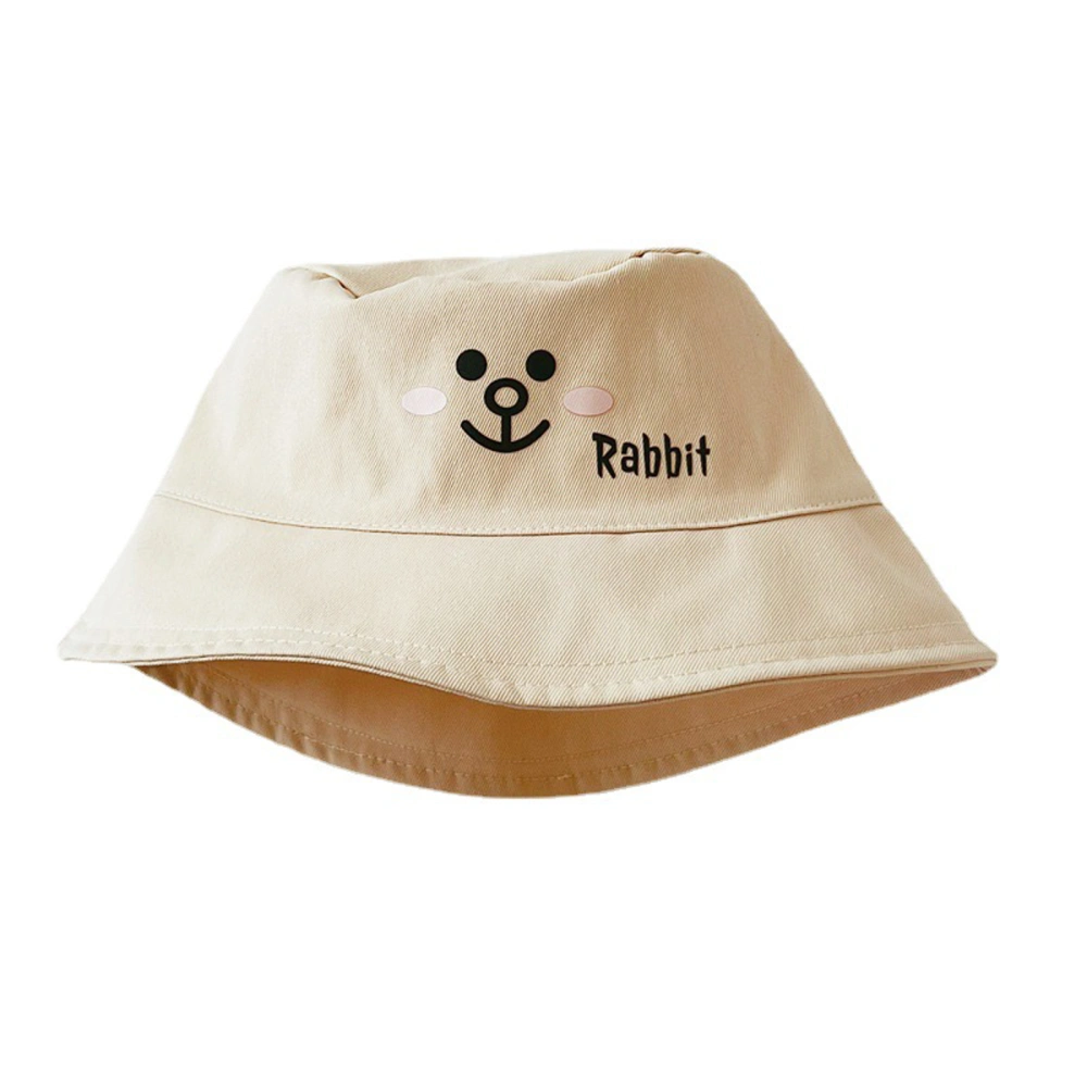 Infant Sun Hat with Cartoon Animal Letter Print, Wide Brim Accessory