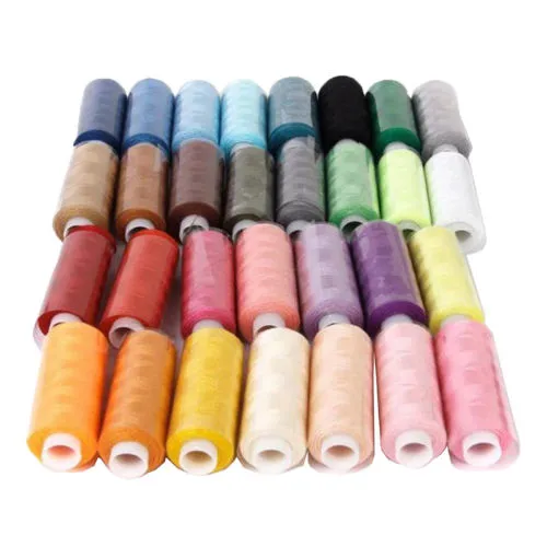 30 Mixed Colors Sewing Thread, 250 Yards Polyester Each Thread Spools