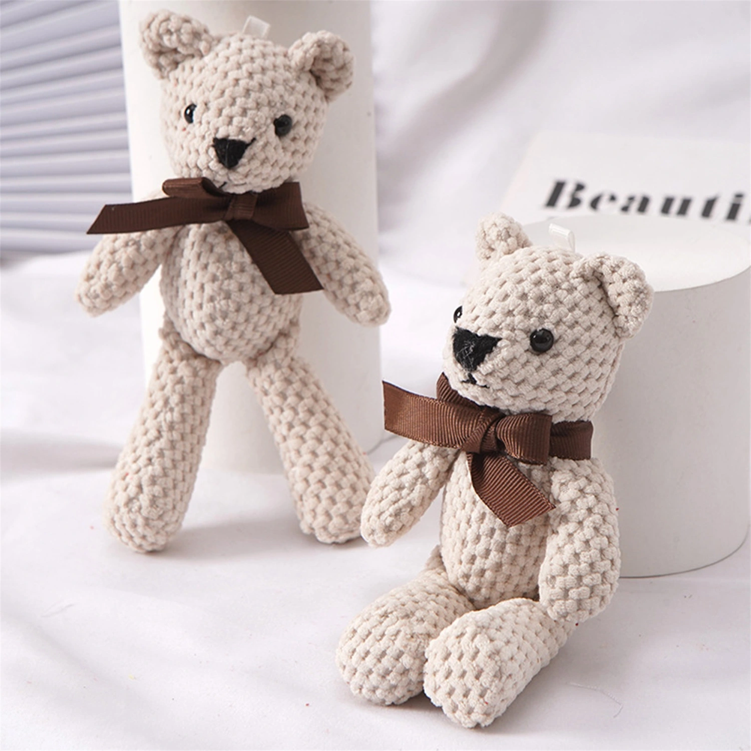 Kids Baby Stuffed Toy Plush Cartoon Bear Keychain Pendant for Purse
