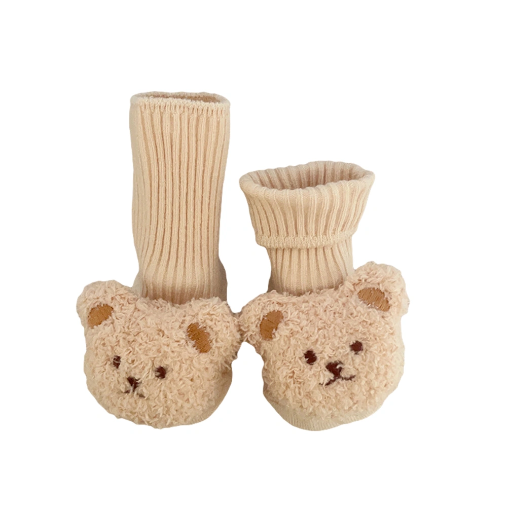 Baby Socks Cartoon Bear Long Knitting Spring Fall Anti Slip Socks