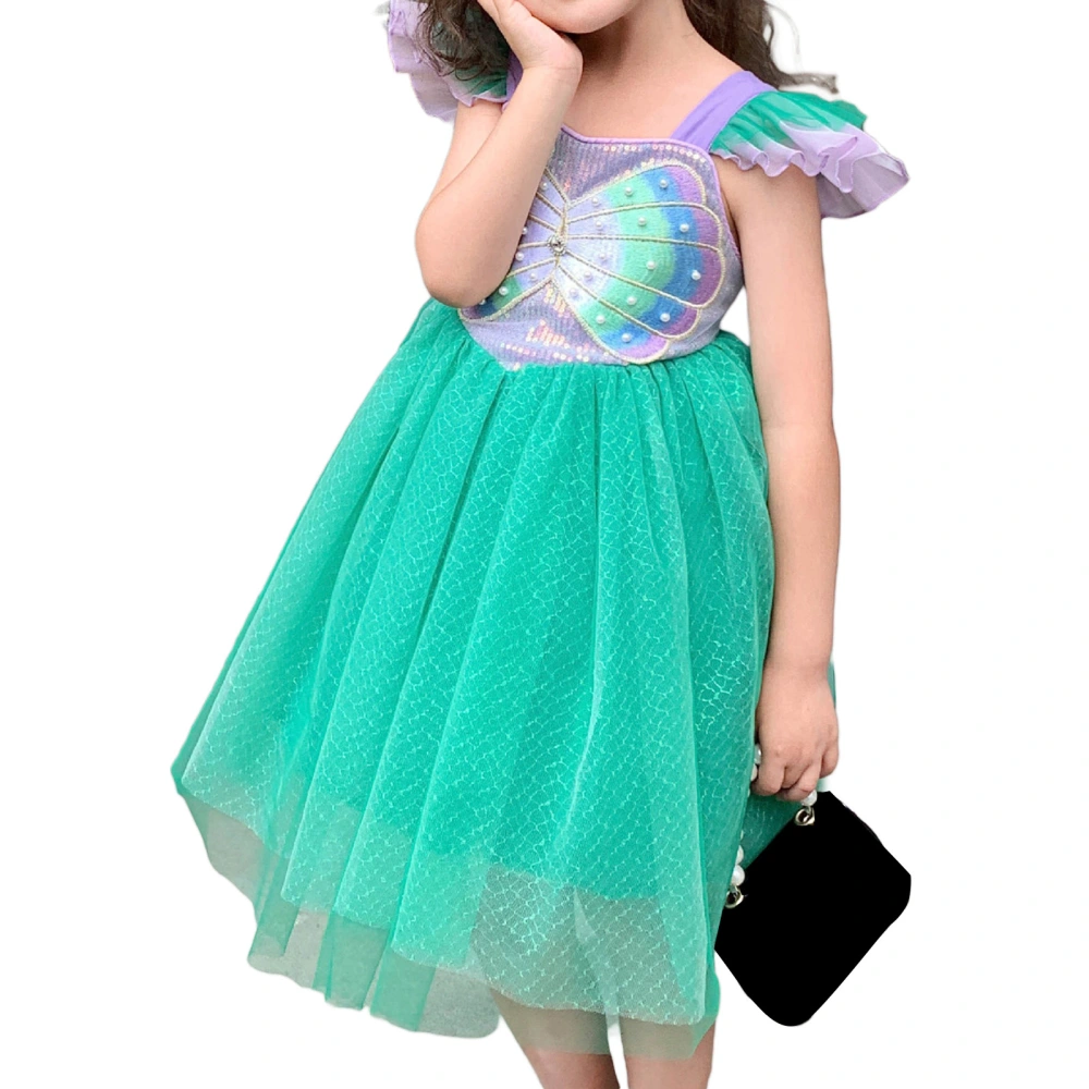 Kids Girls Mermaid Princess Dress Halloween Costumes Tulle Tutu Dress