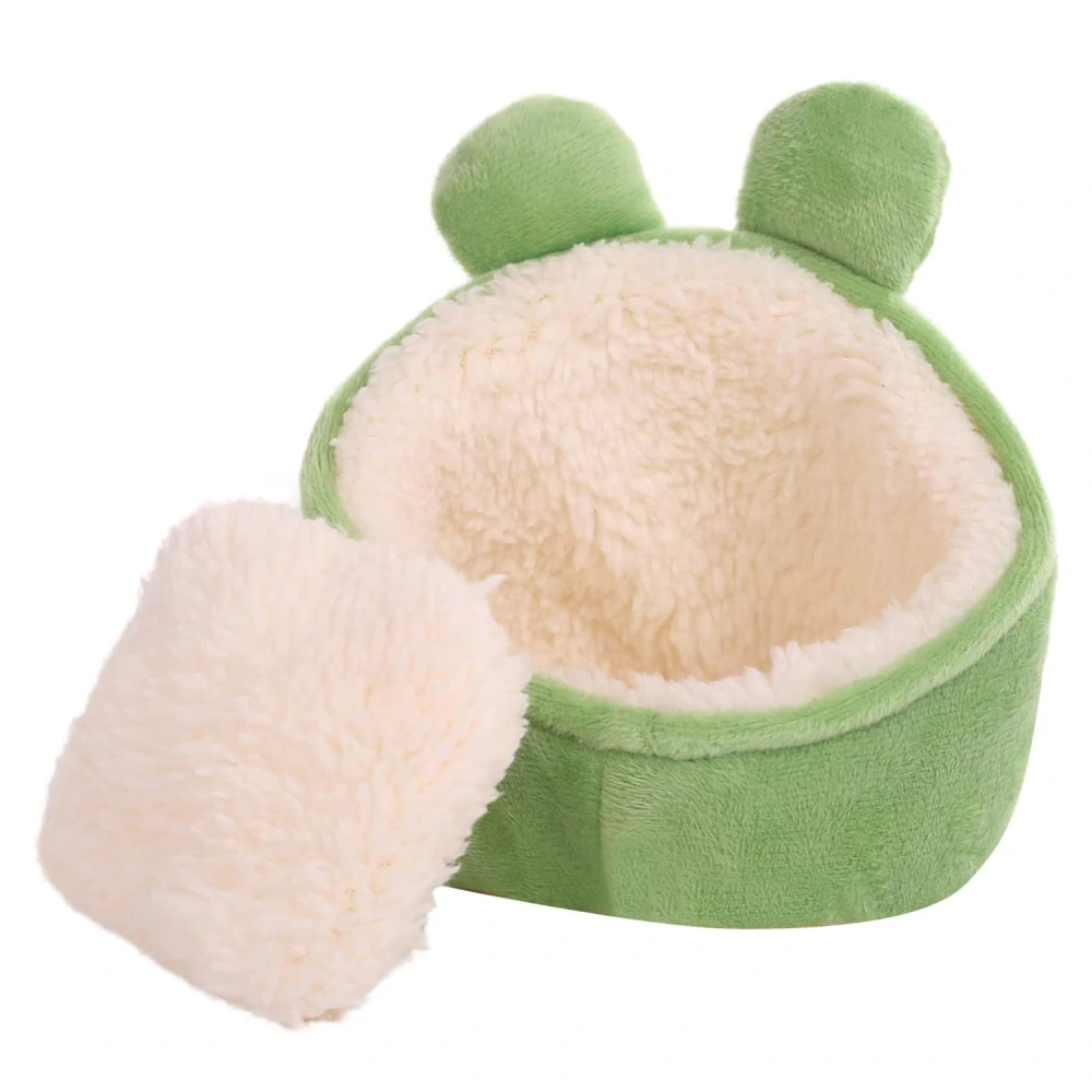 Cute Sponge Hamster House, Squirrel Non-slip Nest with Mat for Winter