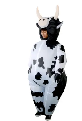 Halloween Cow Inflatable Adult Clothes, Fancy Party Cosplay Doll Props