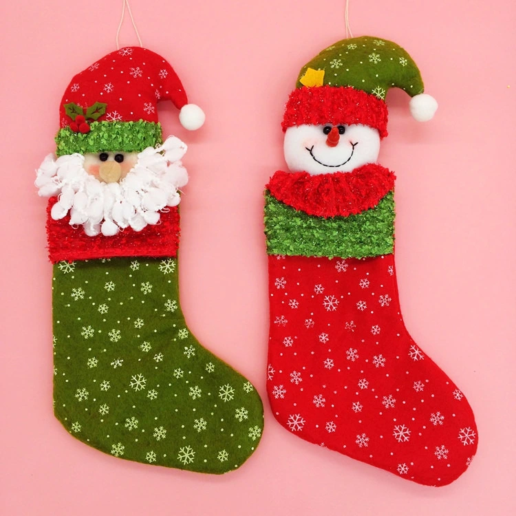 Christmas Decoration Festival Hanging Socks with Santa Claus Snowman