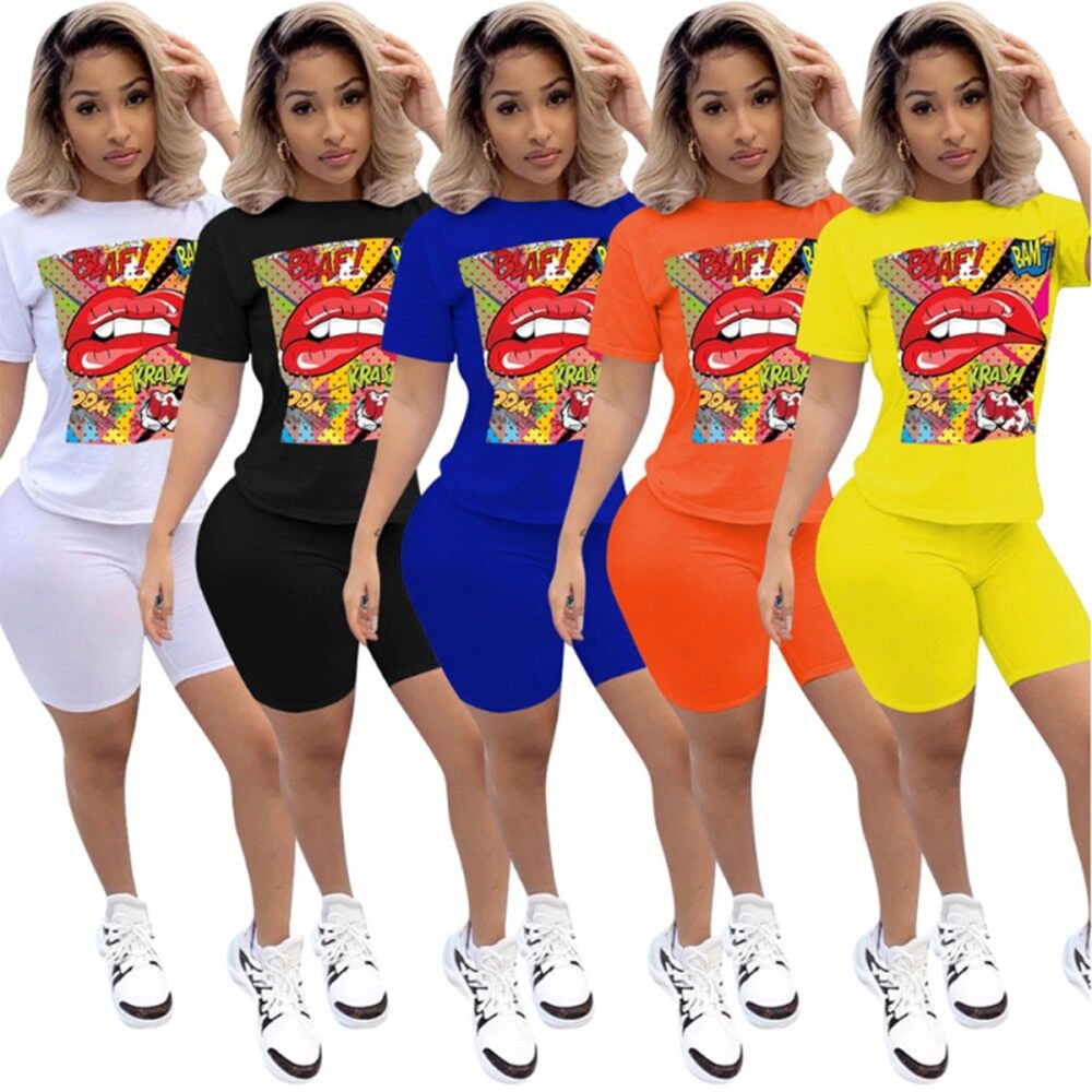 Women Two-piece Sports Clothes Set, Short Sleeve T-shirt and Shorts