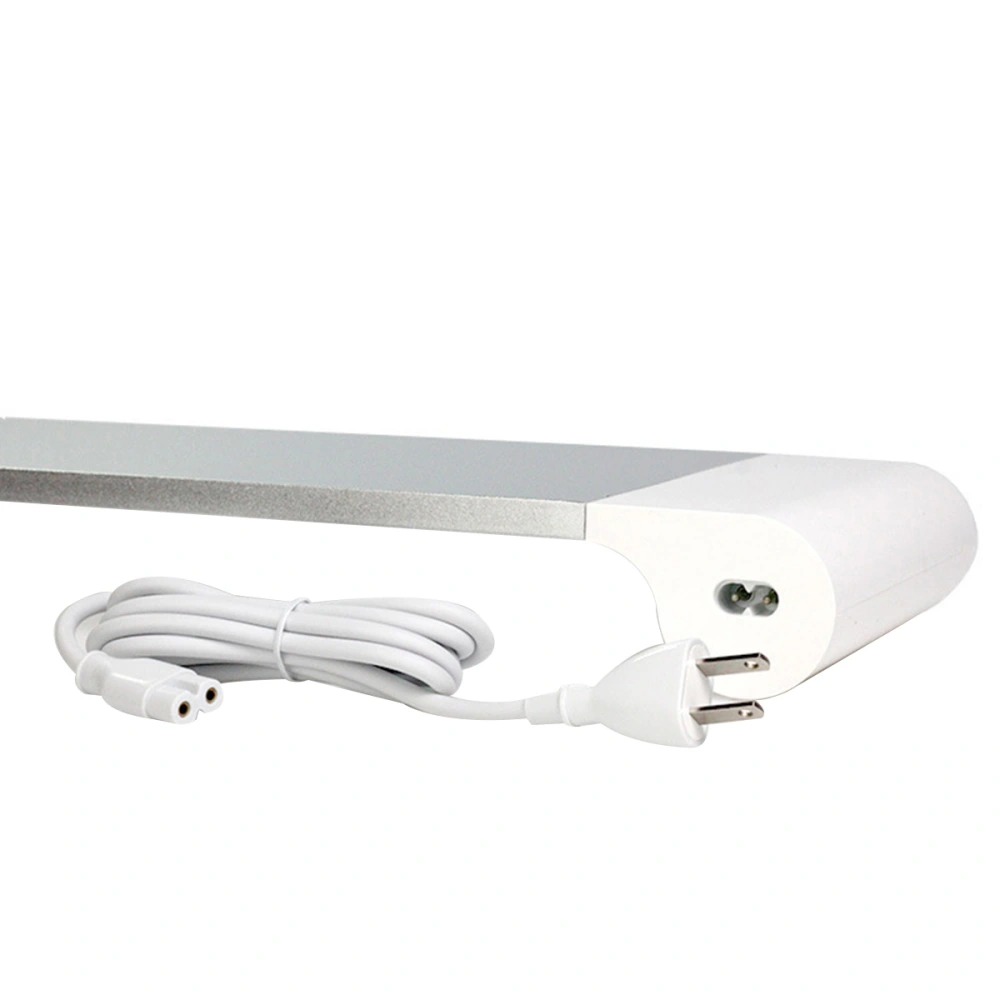 Silver Computer Monitor Holder with USB Charging Ports and Cord