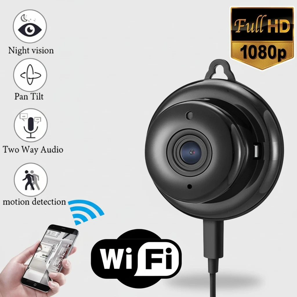 HD 1080P Smart IP Camera, 360 Wide Angle Home Security Camera