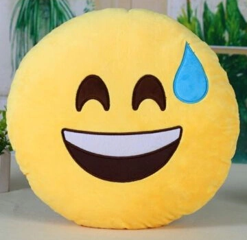 Funny Emoji Emoticon Pillow Soft Yellow Round Smile Face Cushion