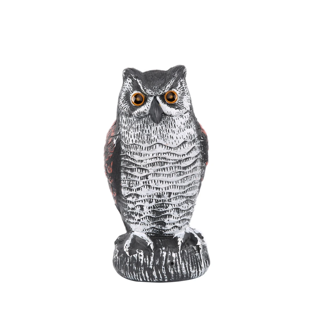 Scarecrow Owl Decoy Statue, Bird Repellent with Flashing Eyes Sounds