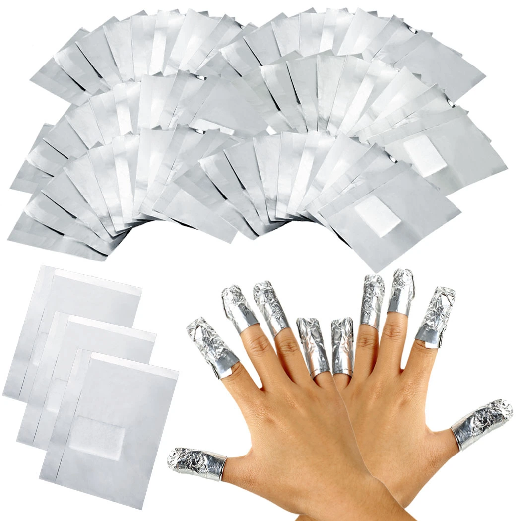 100Pcs/50Pcs Aluminium Foil Remover Wraps Acetone Nail Art Soak Off