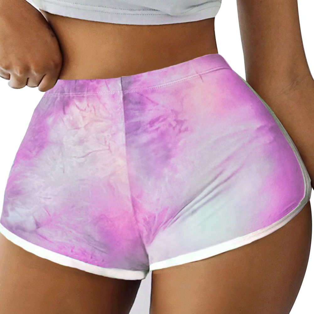 Women's Sexy Shorts Tie-Dye Print High Waist Short Pants Training Shorts