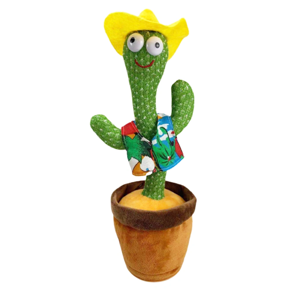 Dancing Cactus, Plush Toy with Three English Songs, Smiling Face