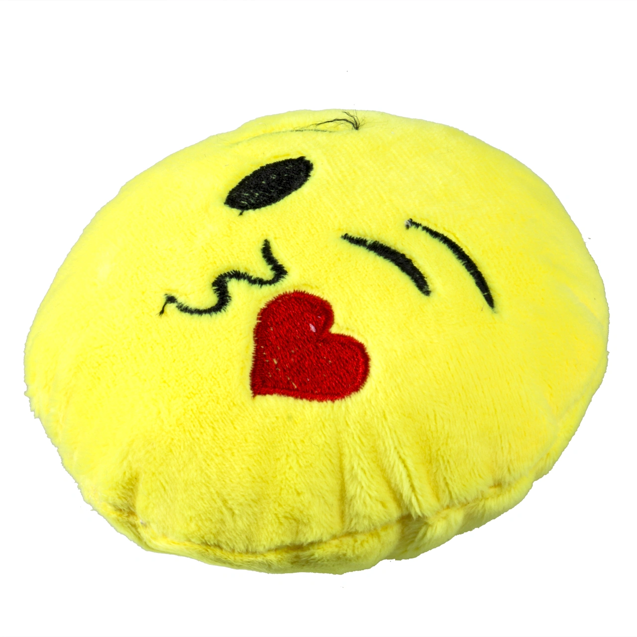 Lovely Yellow Round Pillow, Emoji Smiley Emoticon Soft Cushion