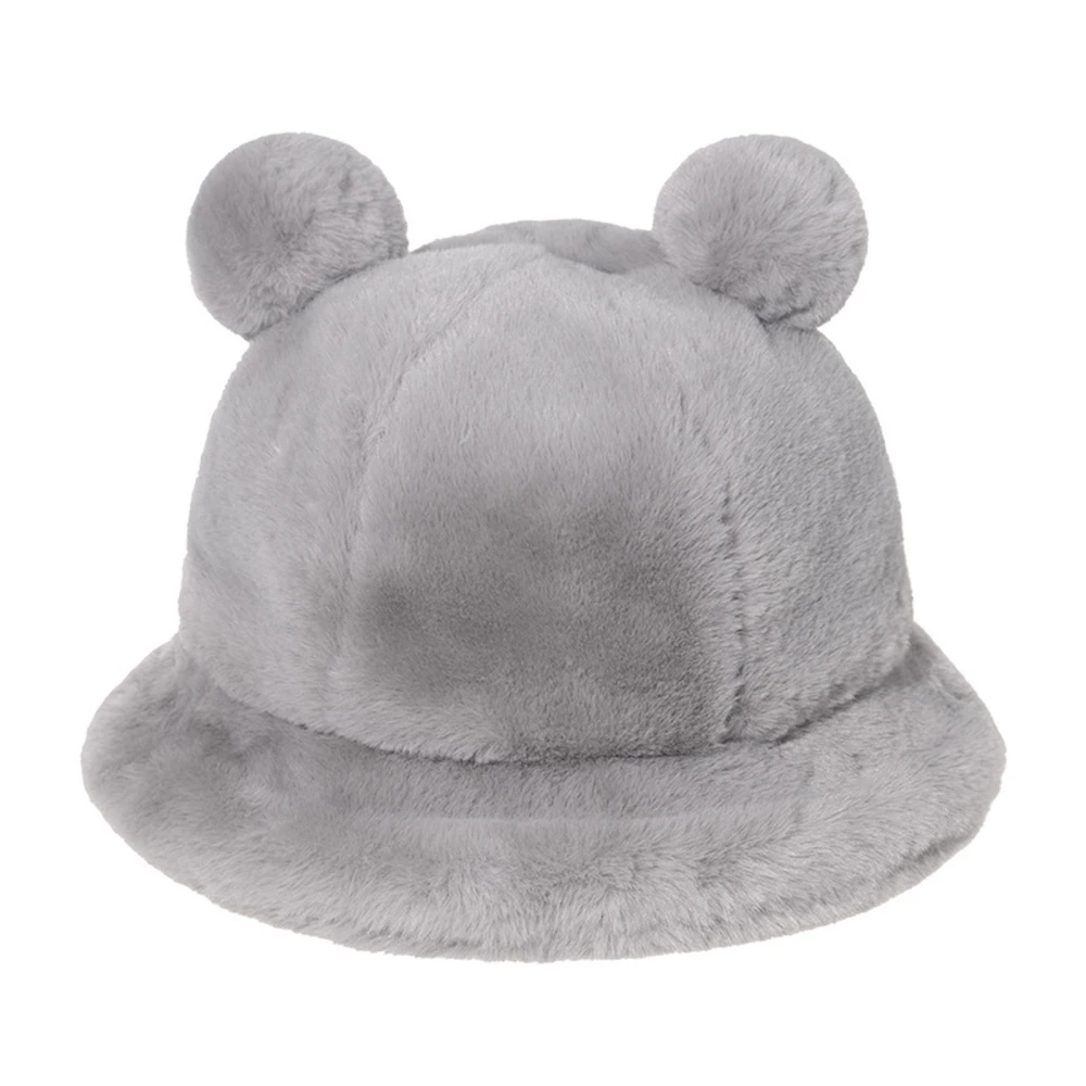 Female Hat, Contrast Color Panda Shaped Bucket Hat Fisherman Cap