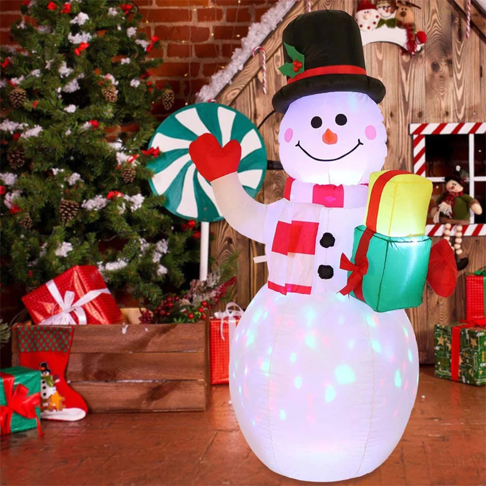 Inflatable Glowing Lights Christmas Snowman Decorations for Indoor Outdoor