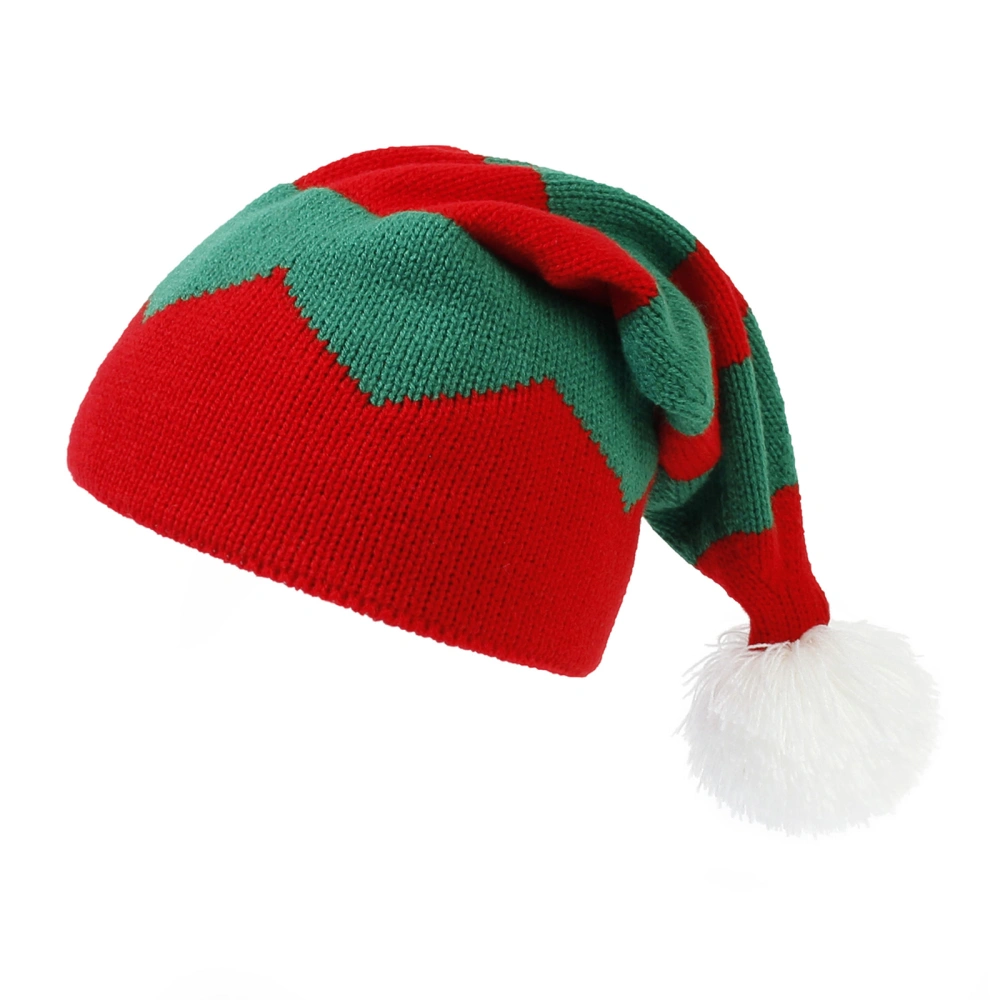 Christmas Parent-Kid Hat Women Girls Patch Color Big Plush Ball Hat 